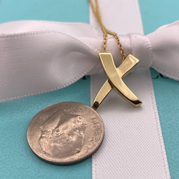 Tiffany & Co. Paloma Picasso 16mm medium Graffiti X Necklace 16” NICE WITH BOX - Picture 5 of 7